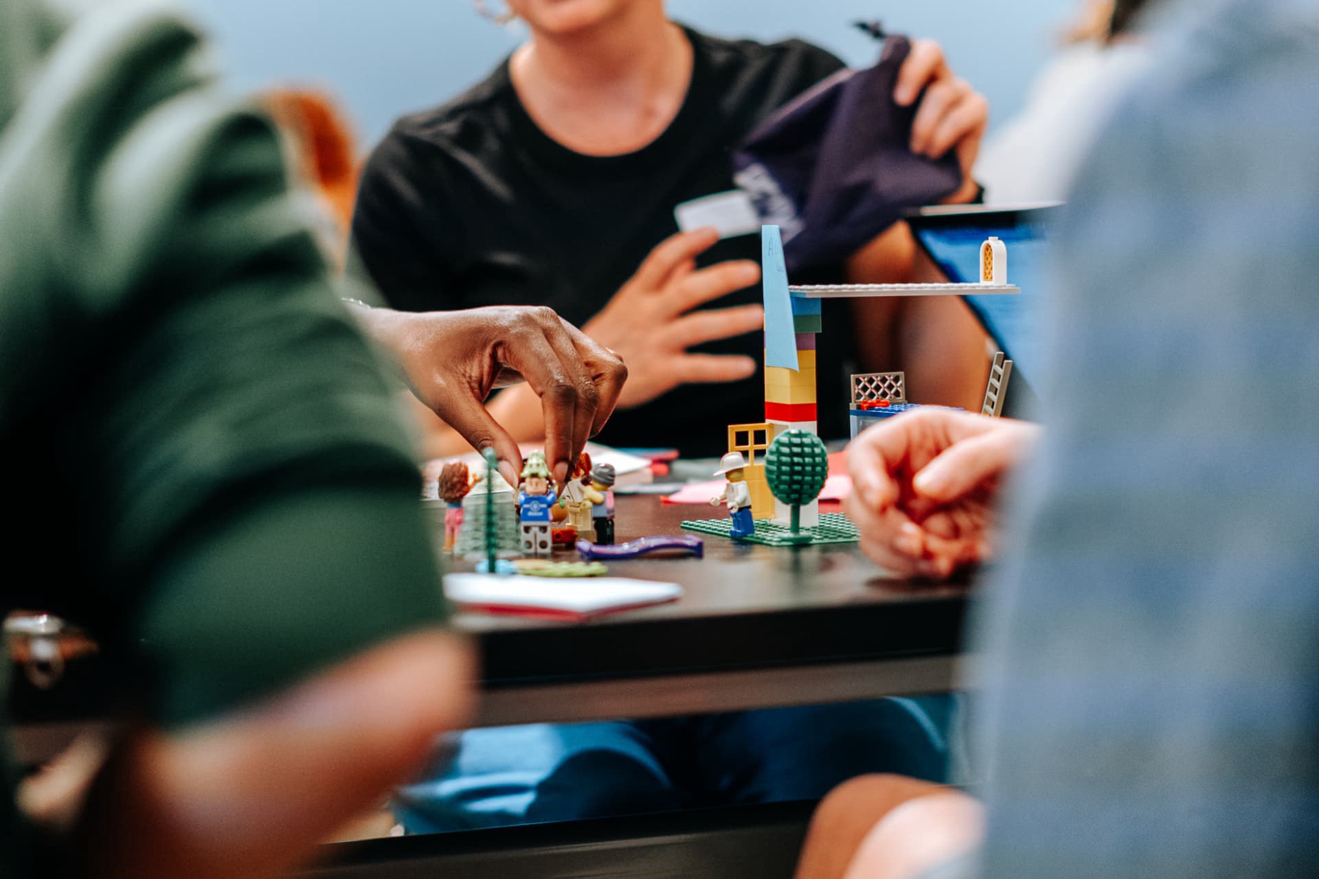 Educators building with Lego bricks at a Creative Educators Network event at BFI Southbank